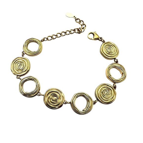 Old Money Style Gold Tone Statement Layering Bracelet 7 to 9 Inch New - Picture 4 of 4